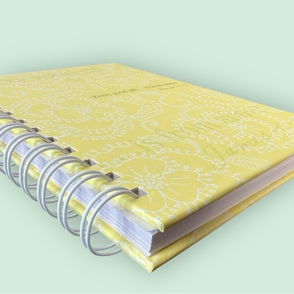 Bible Journal, Yellow Floral Spiral Notebook - Picture 3 of 8